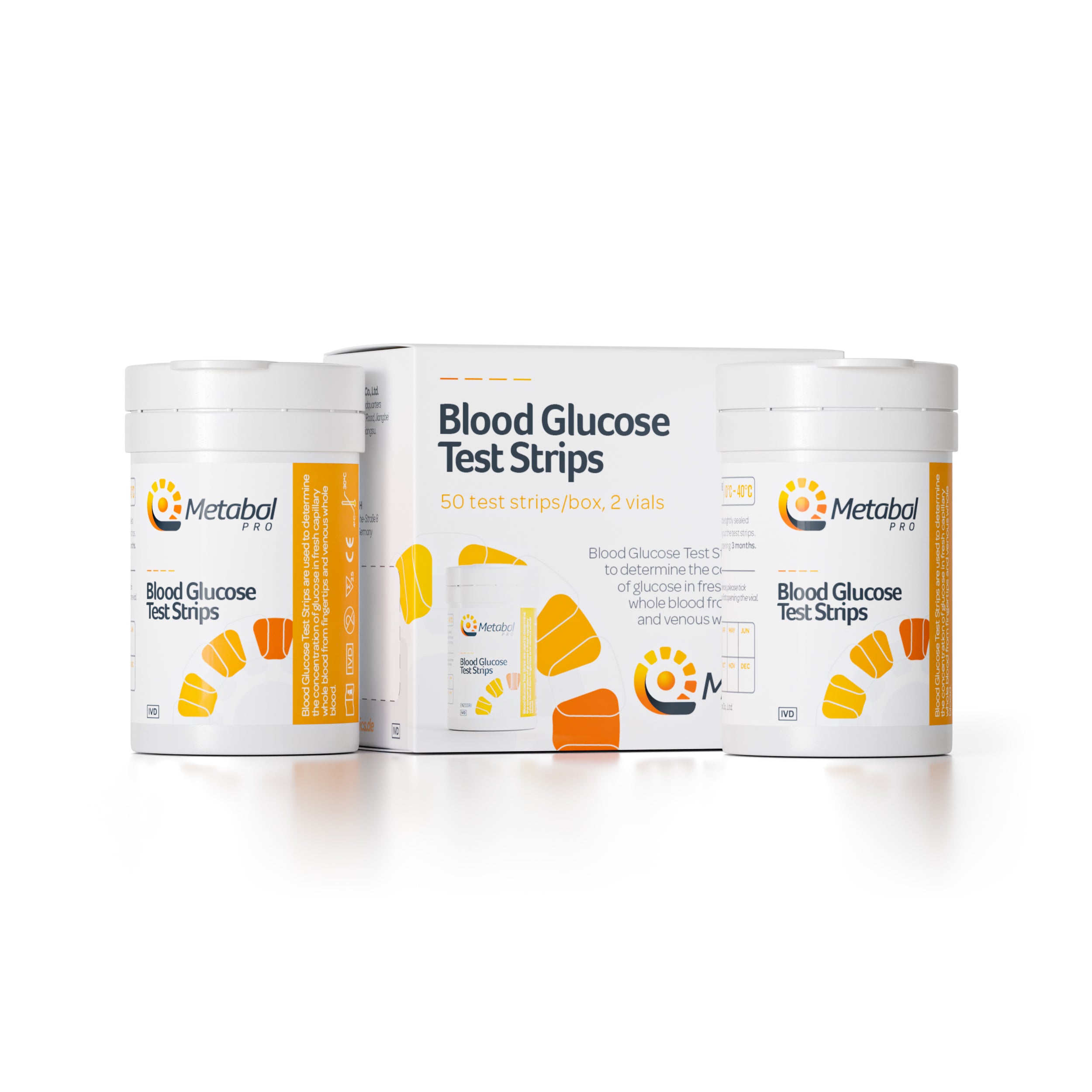 Bandelettes de test de glucose (50 unités par boîte)