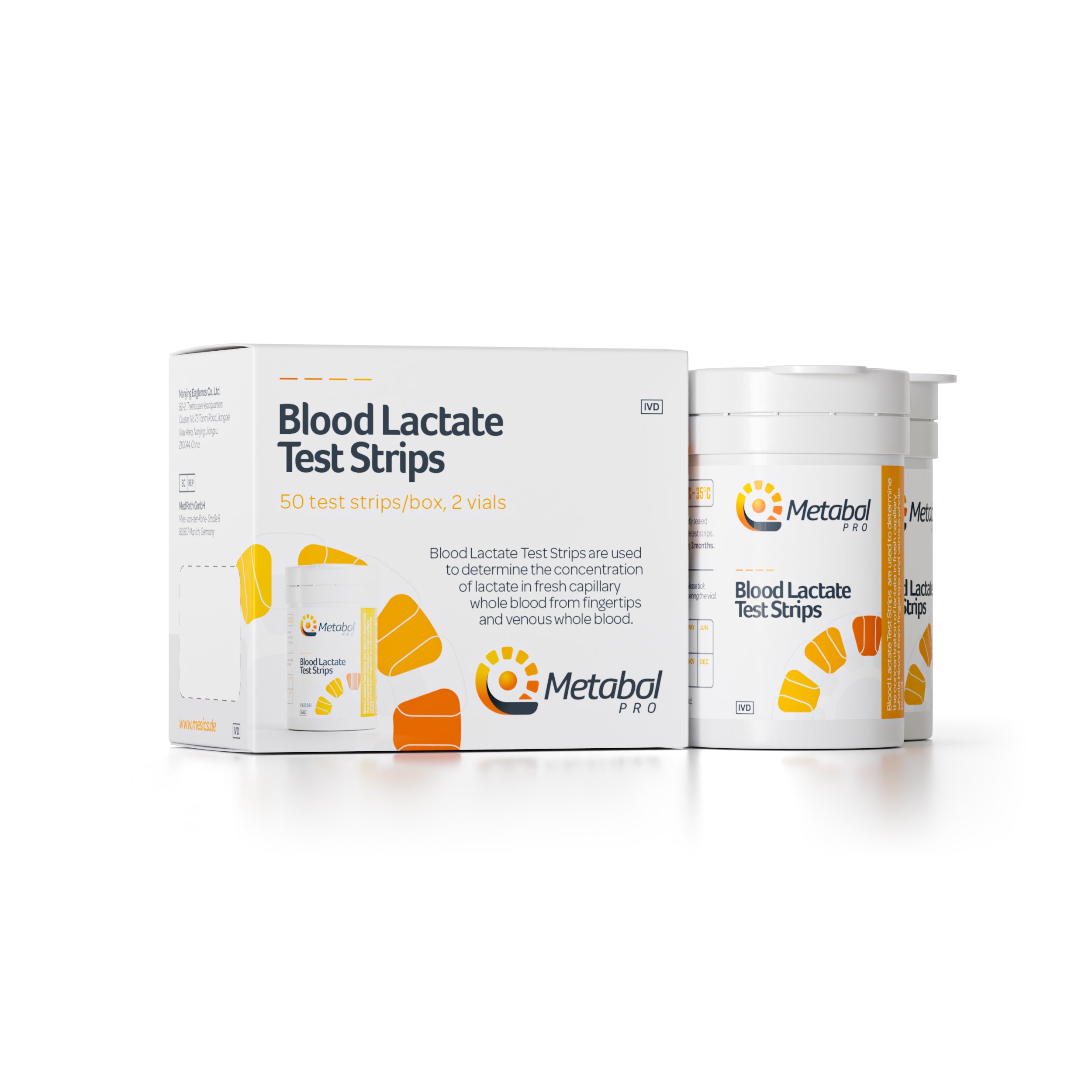 Bandelettes de test de lactate (50 unités par boîte)