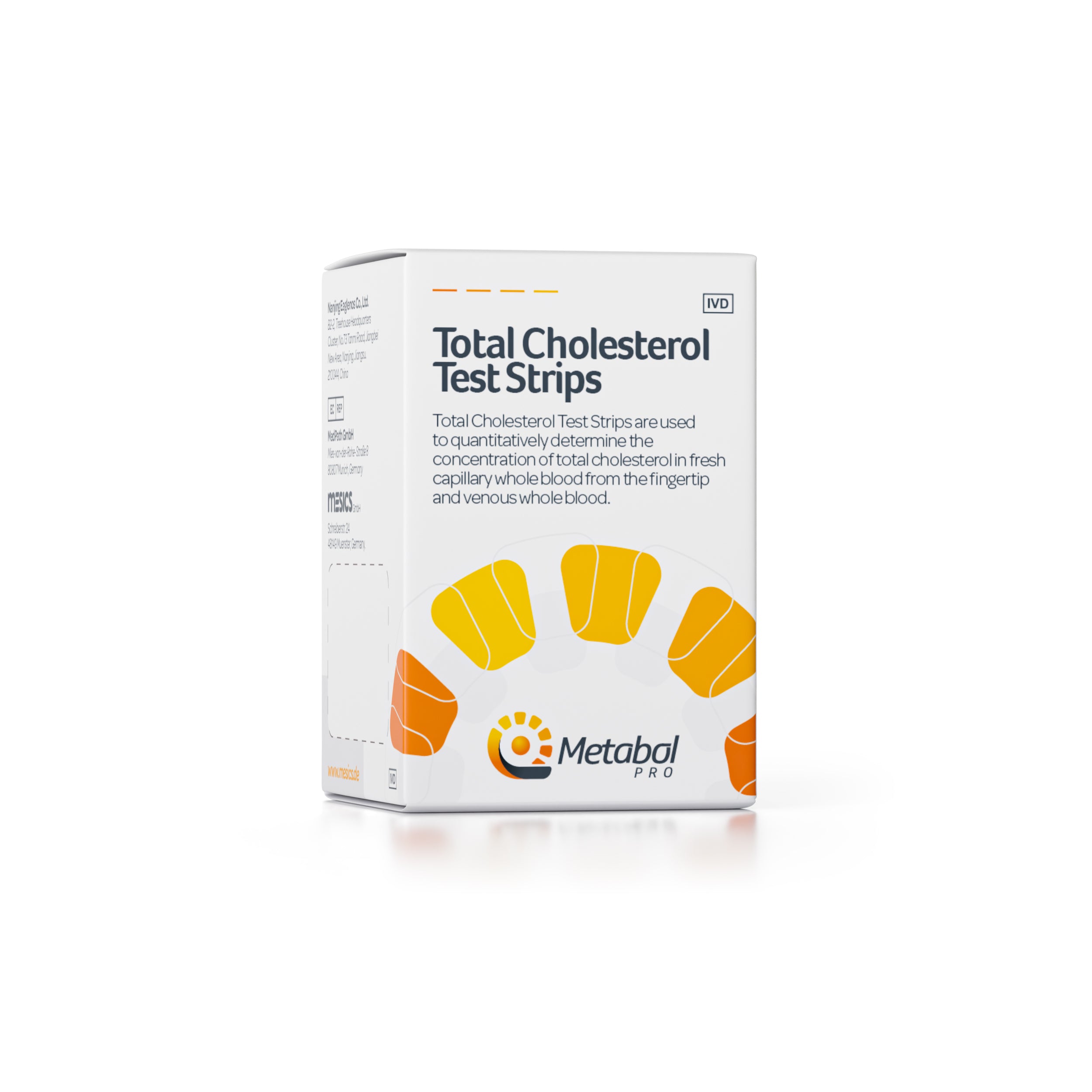 Bandelettes de test de cholestérol total (10 unités par boîte)