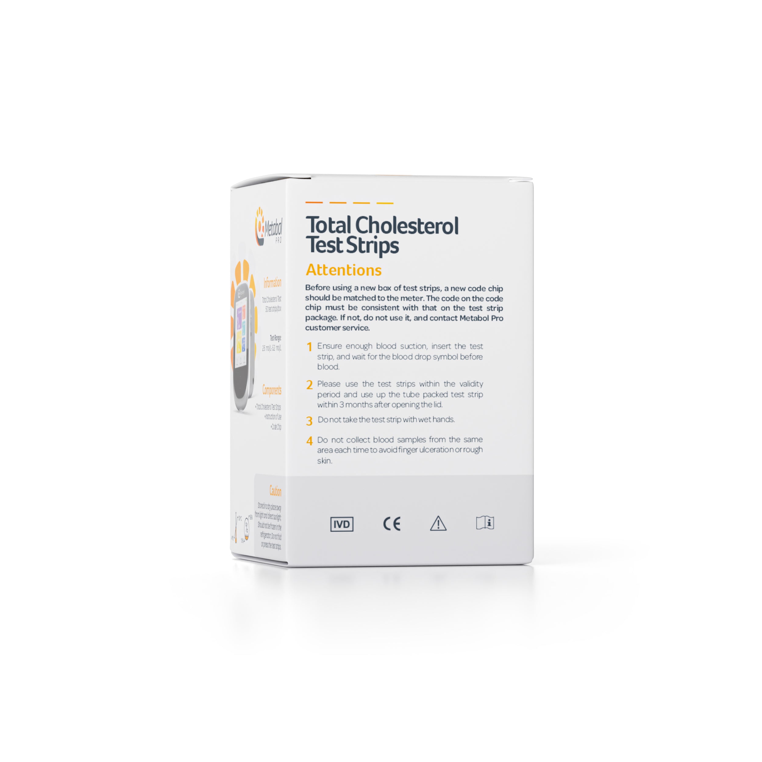 Bandelettes de test de cholestérol total (10 unités par boîte)